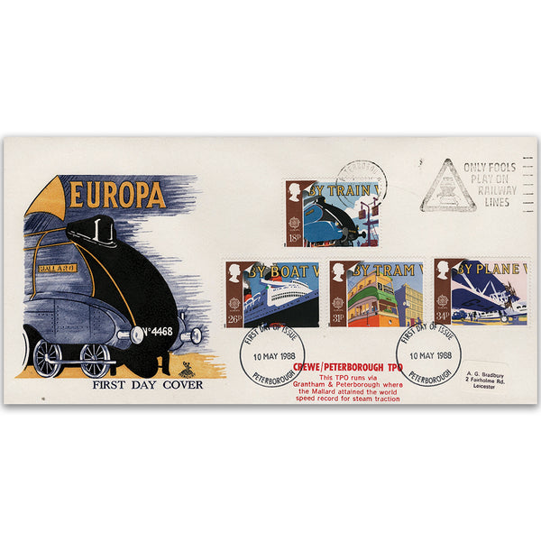 1988 Europa: Transport and Mail Services - Peterborough - 'Only Fools Play on Railway Lines' Slogan