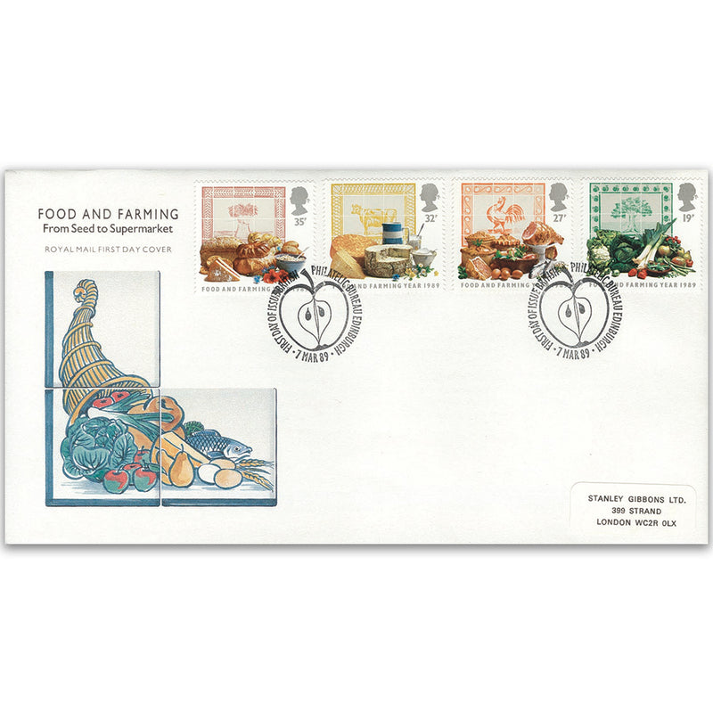 1989 Food & Farming Royal Mail Cover - Bureau, Edinburgh