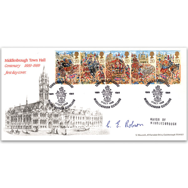 1989 Lord Mayor's Show - Middlesbrough Town Hall - Signed by C. E. Robson