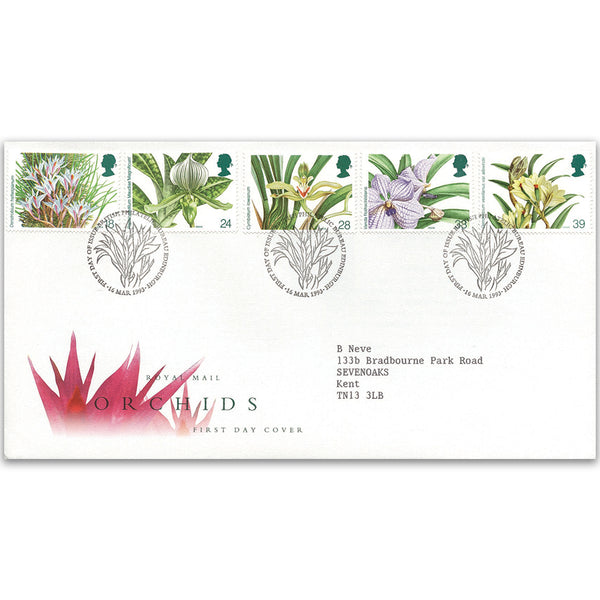 1993 Orchids Royal Mail Cover - Bureau, Edinburgh