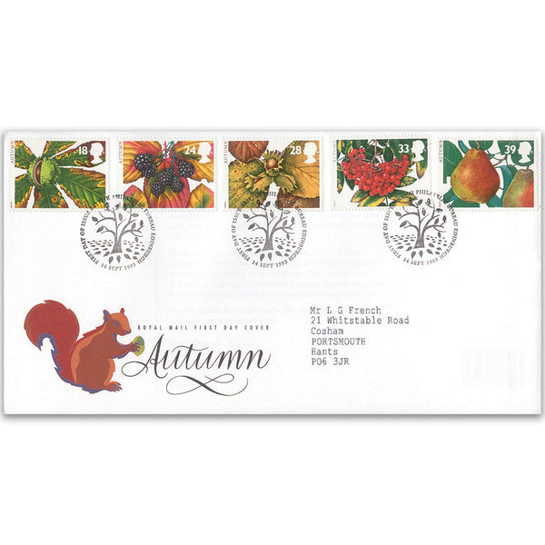 1993 Four Seasons: Autumn - Royal Mail Cover - Bureau, Edinburgh